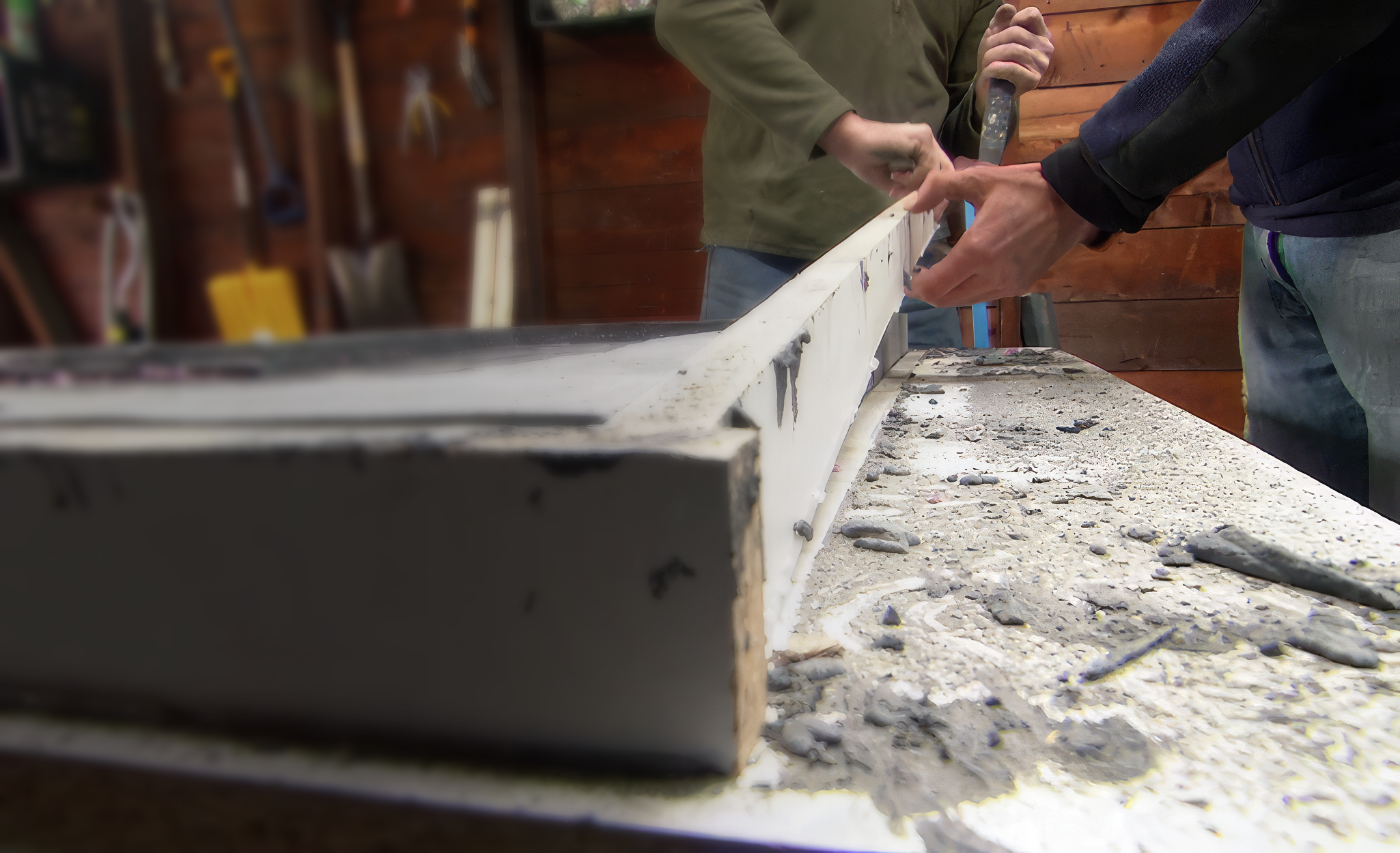 Custom made concrete counters